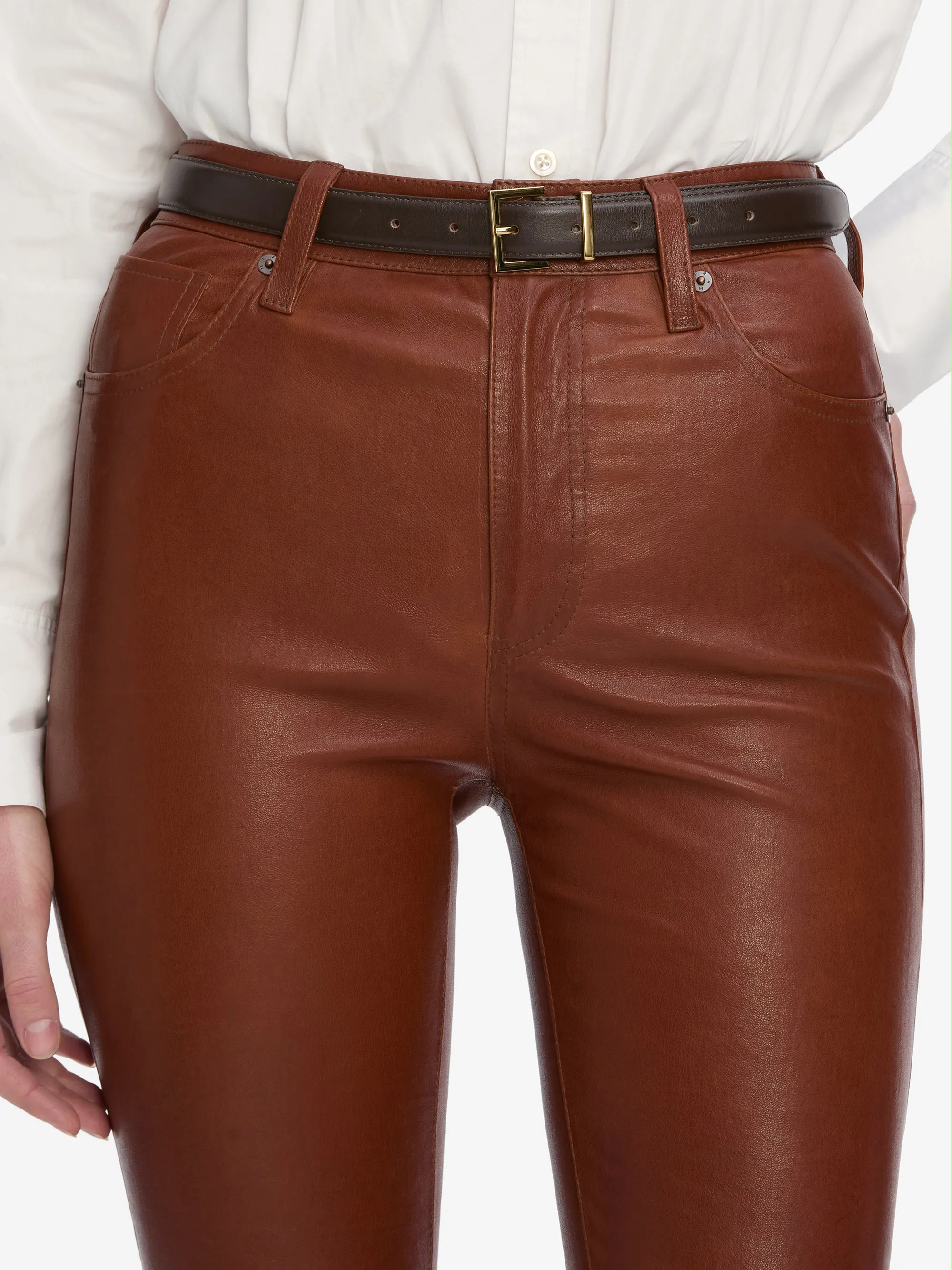 The Leather Reboot Crop -- Whiskey Trendy Comfort Eco Dye Process