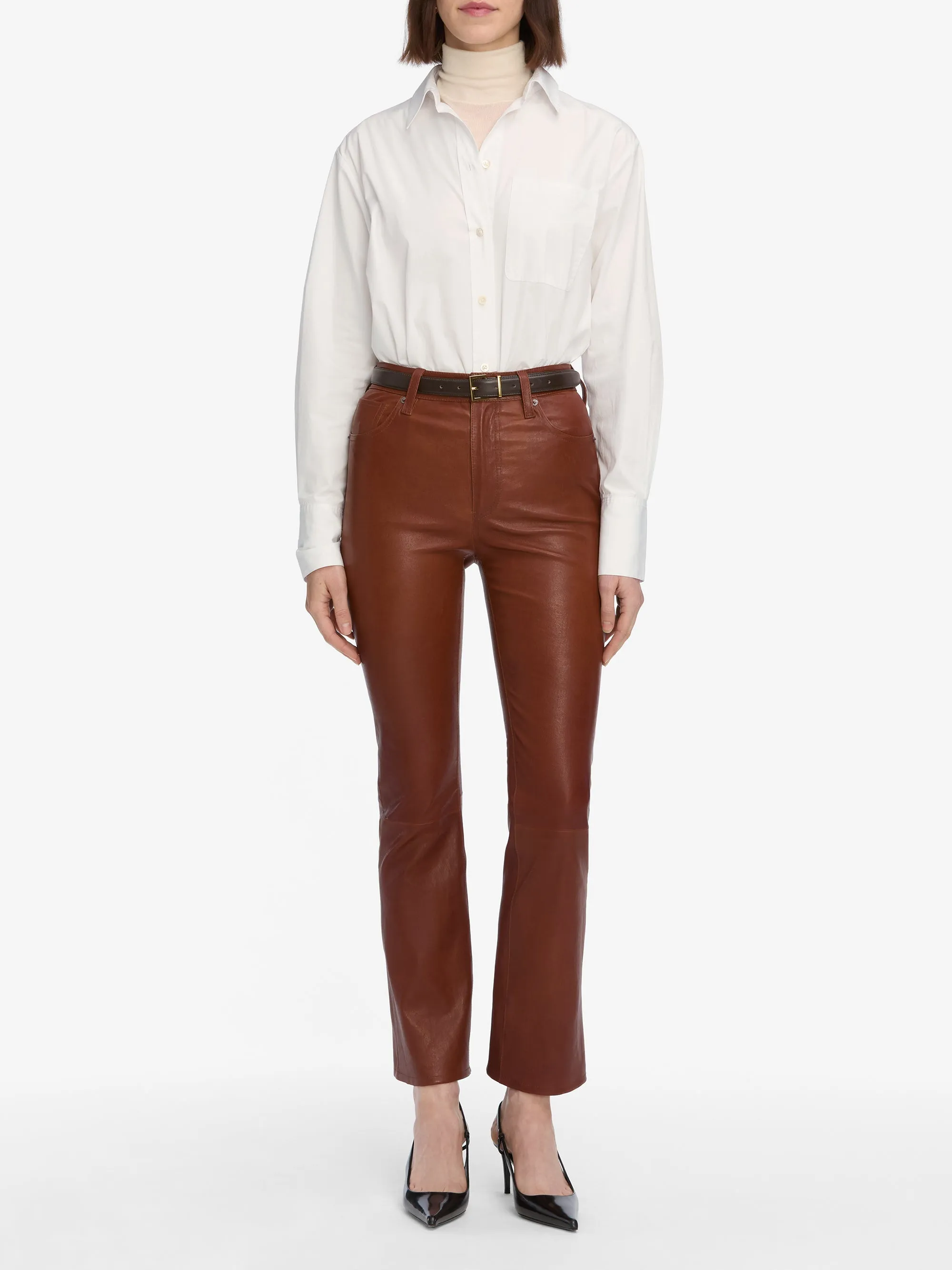 The Leather Reboot Crop -- Whiskey Minimal Cut Soft Performance