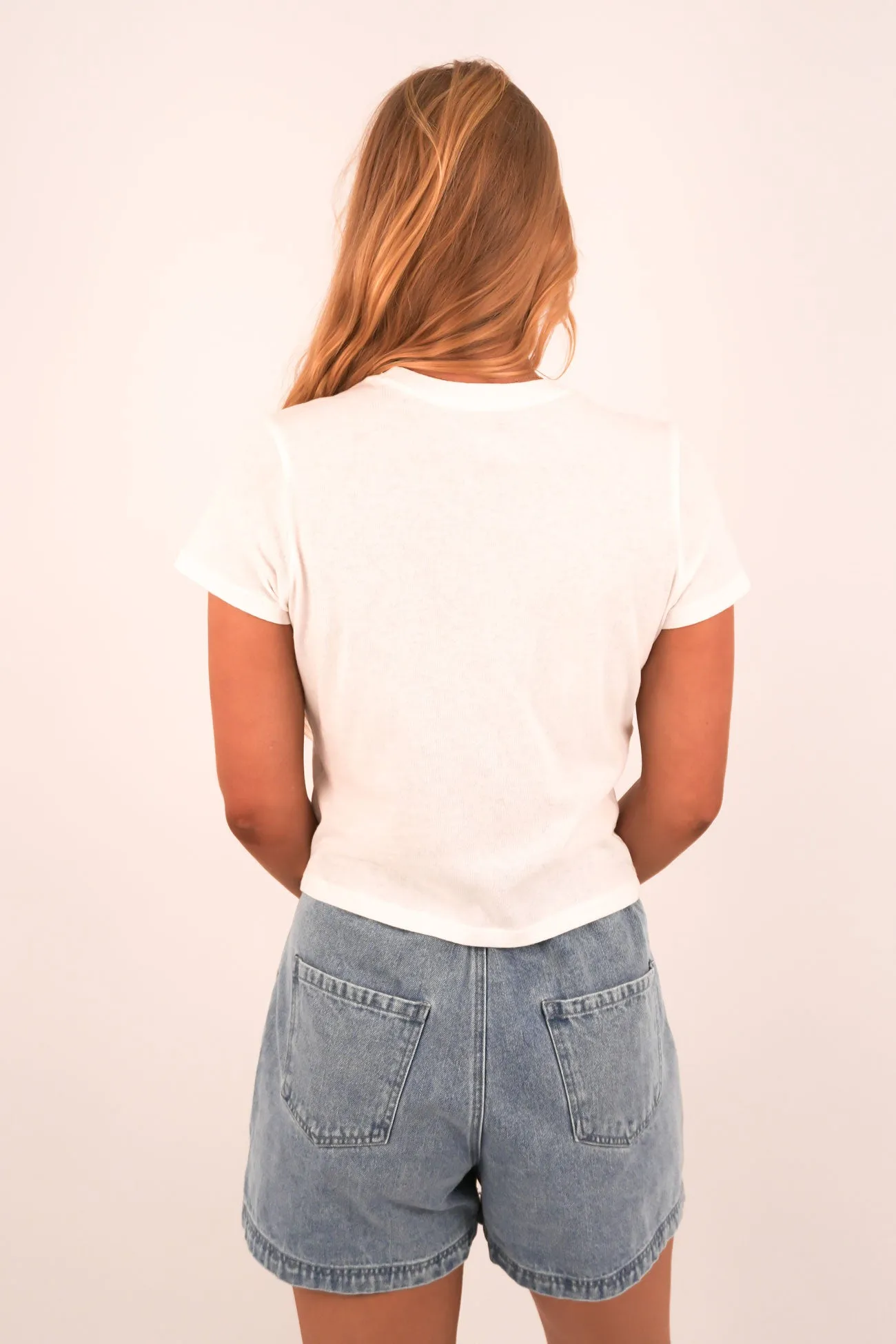 Forever Tee Vintage White Good stretch Garment Washed Texture