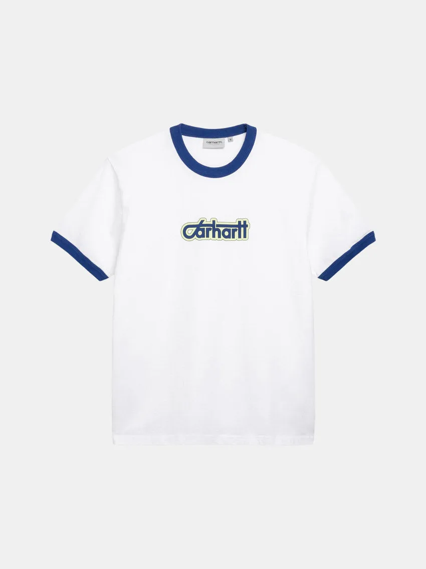 Quick Release Hem Everyday Chic W Connection Script Ringer Tee White/Wolfsbane