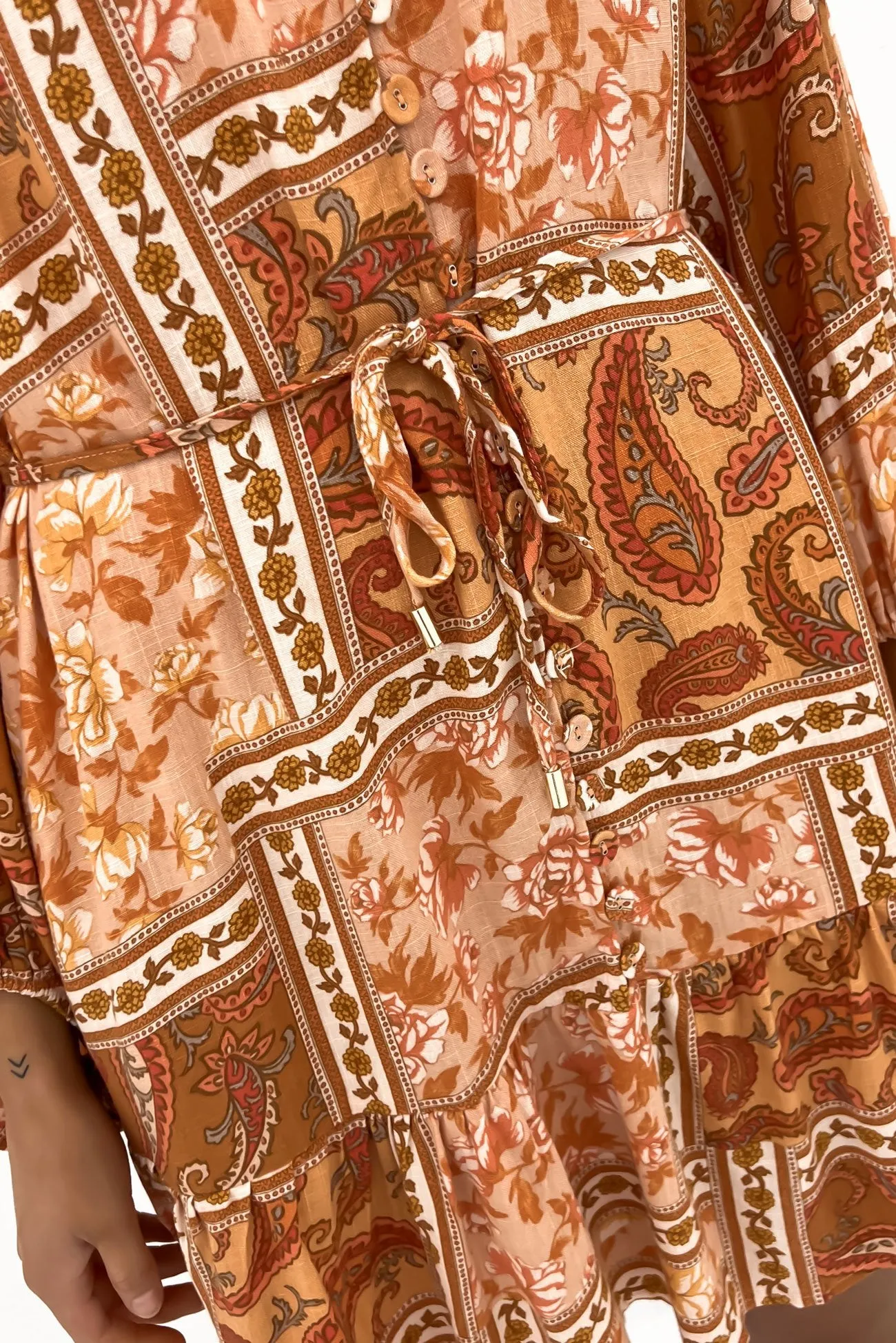 Natural Drape Vanessa Mini Dress Rust Hazel