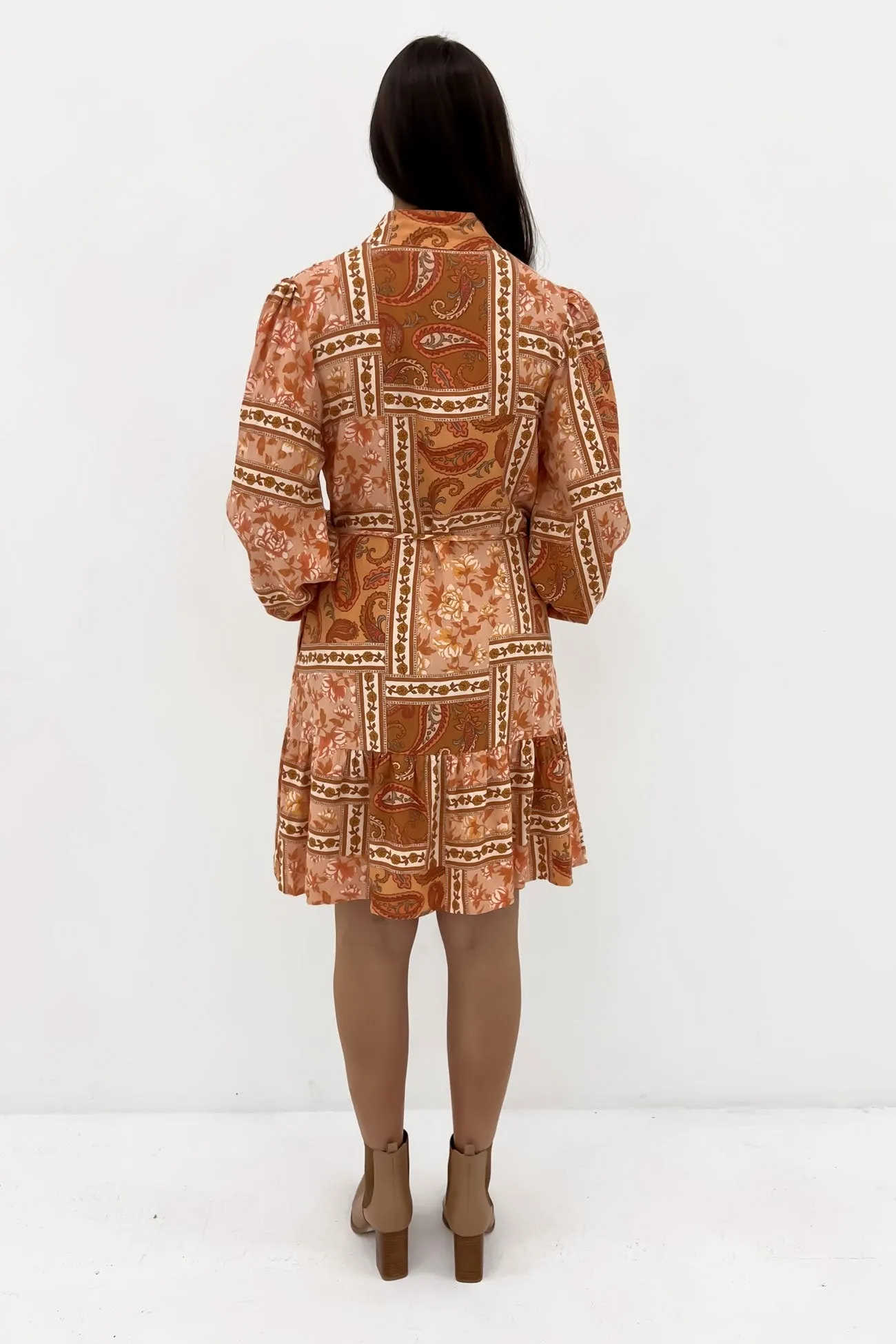 Vanessa Mini Dress Rust Hazel Stylish Silhouette
