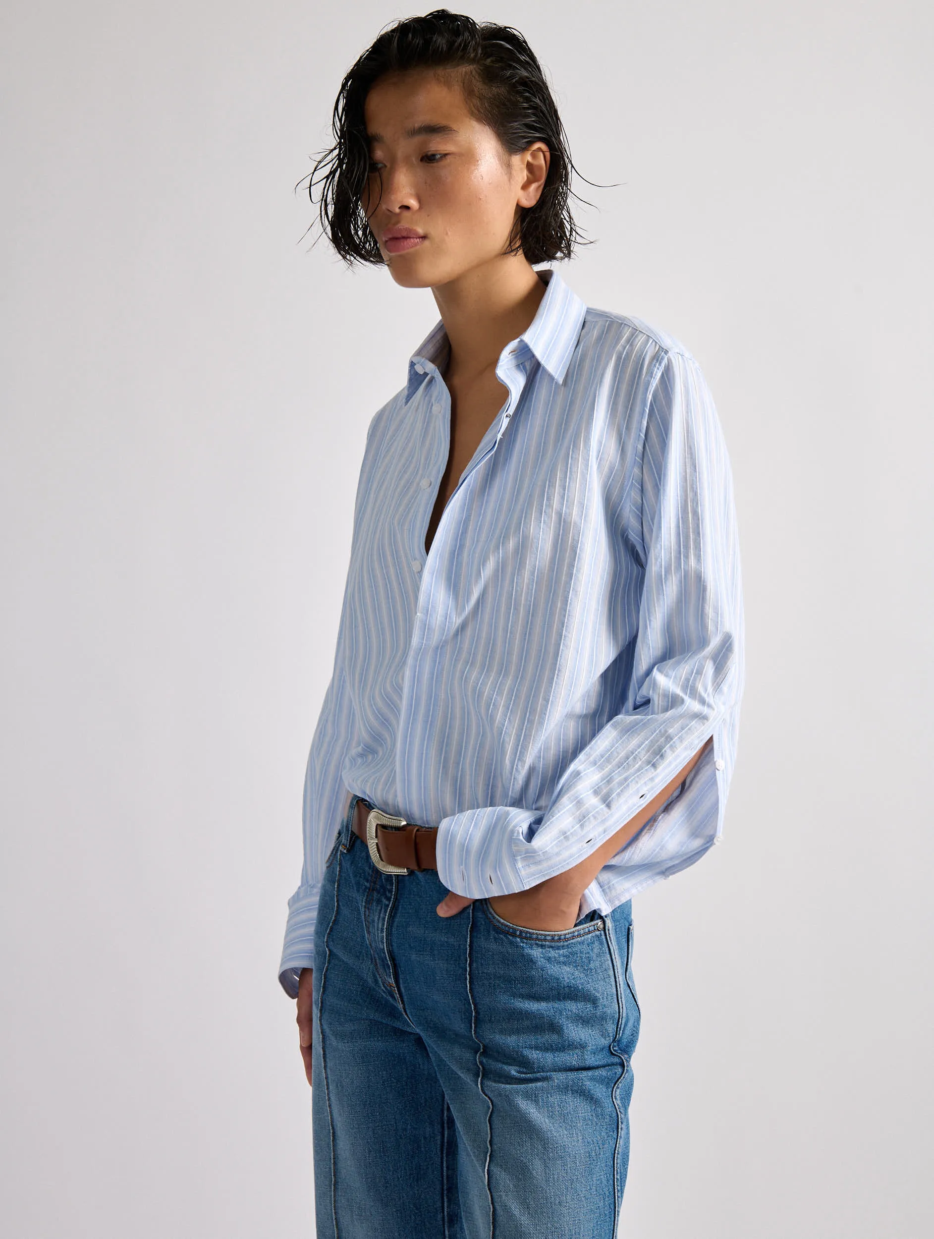 Oxford stripe shirt FadeResistant Coating