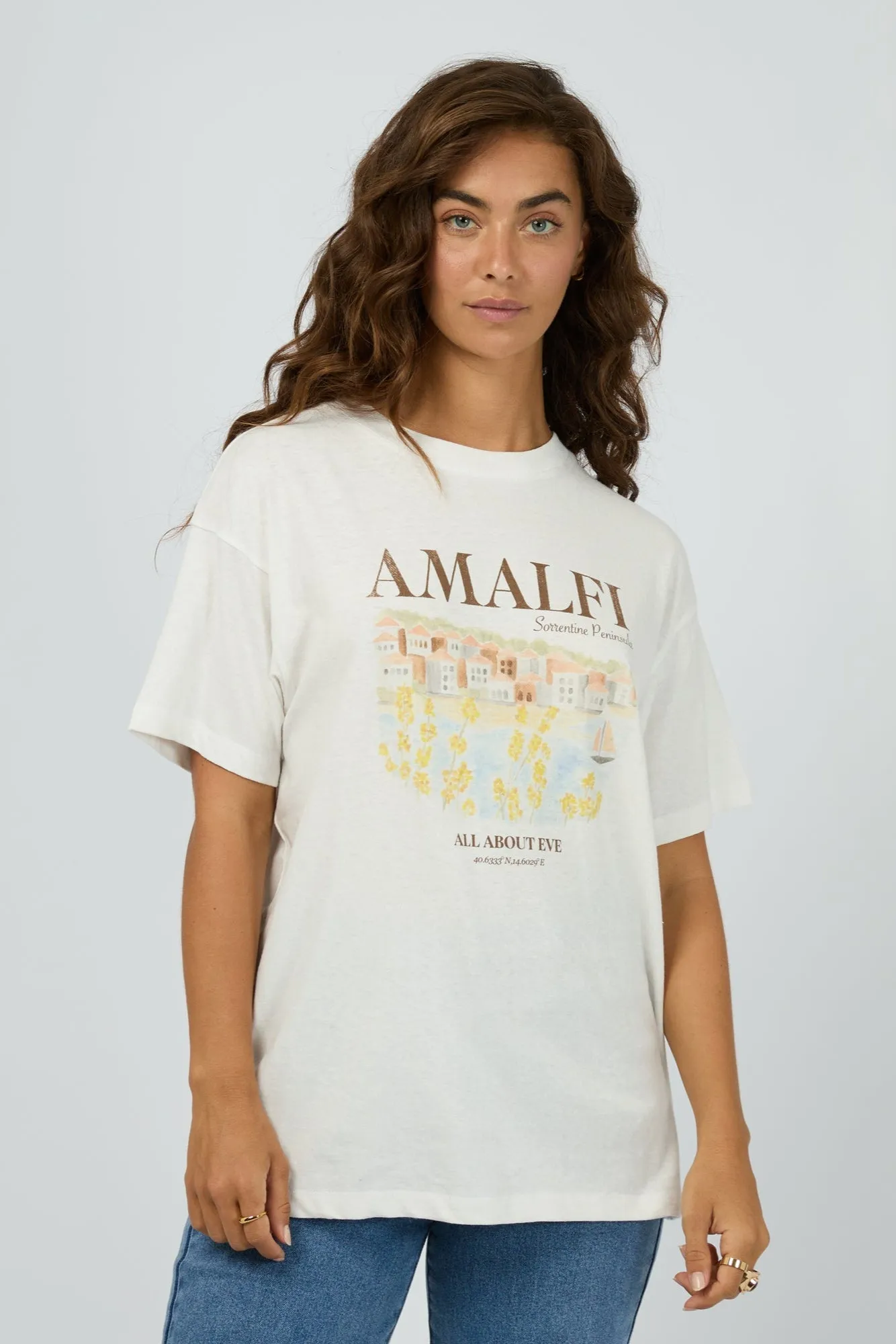 All About Eve Amalfi Relaxed Tee Vintage White OekoTexCertified