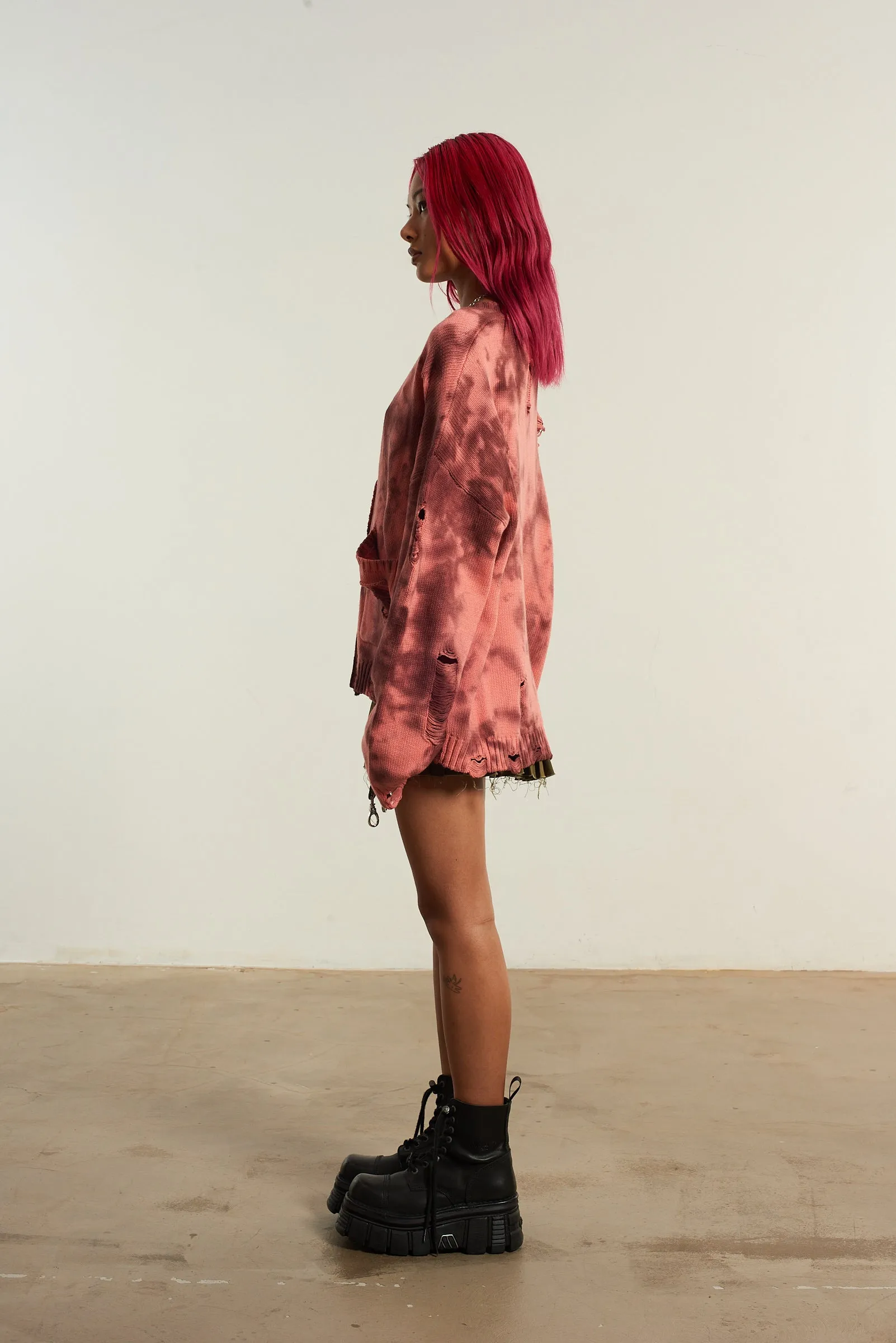 Creature Tie Dye Cardigan Ribbed Edging Travel Essential