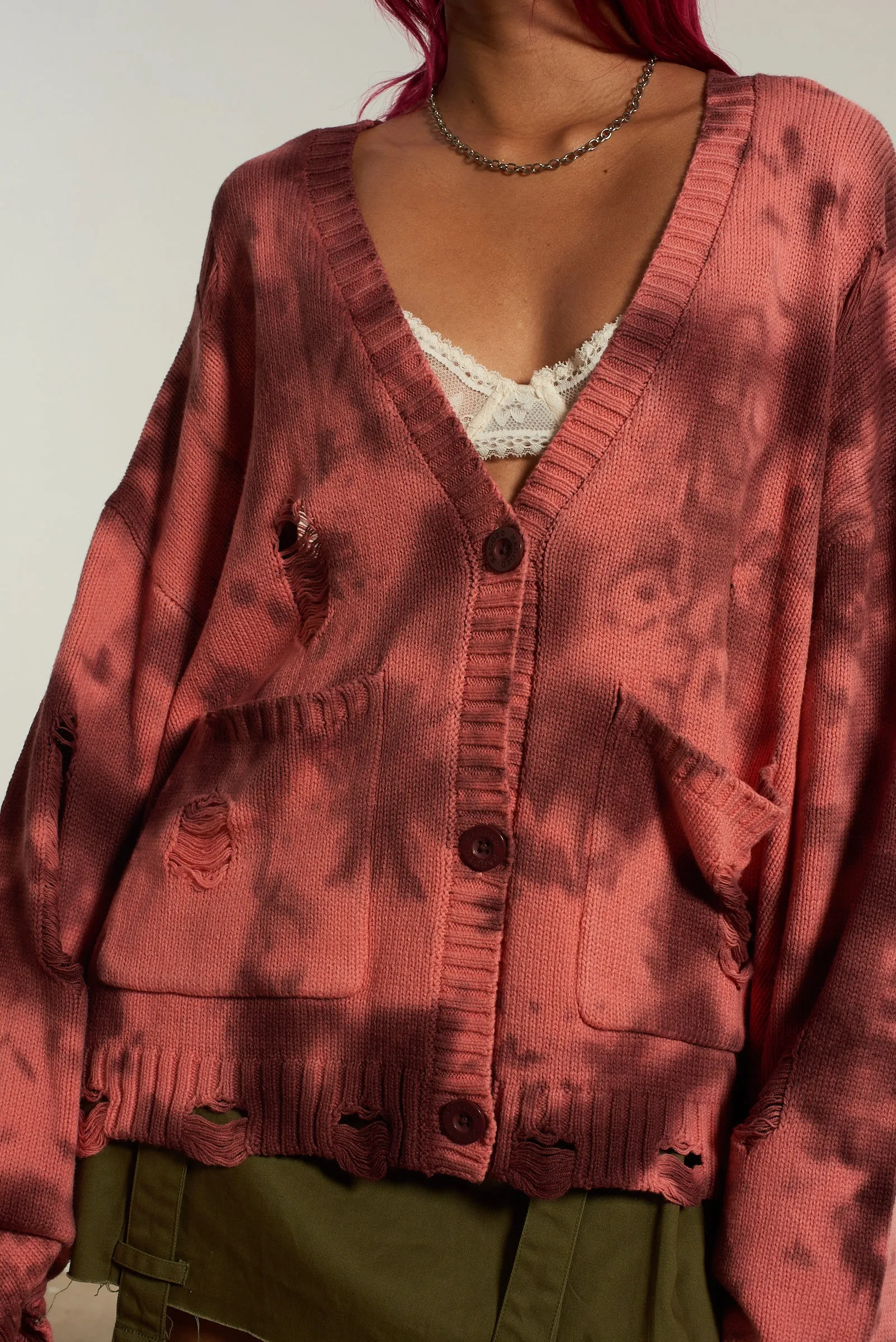 Creature Tie Dye Cardigan Fresh Outfit Seam Free