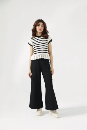 CONTRAST CROCHET KNIT TOP Everyday Pair