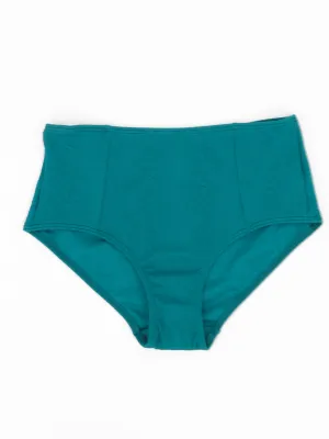 Women's Textured Bikini Bottom,Dark Green Four Way Stretch Fabric Rapid Dry Technology