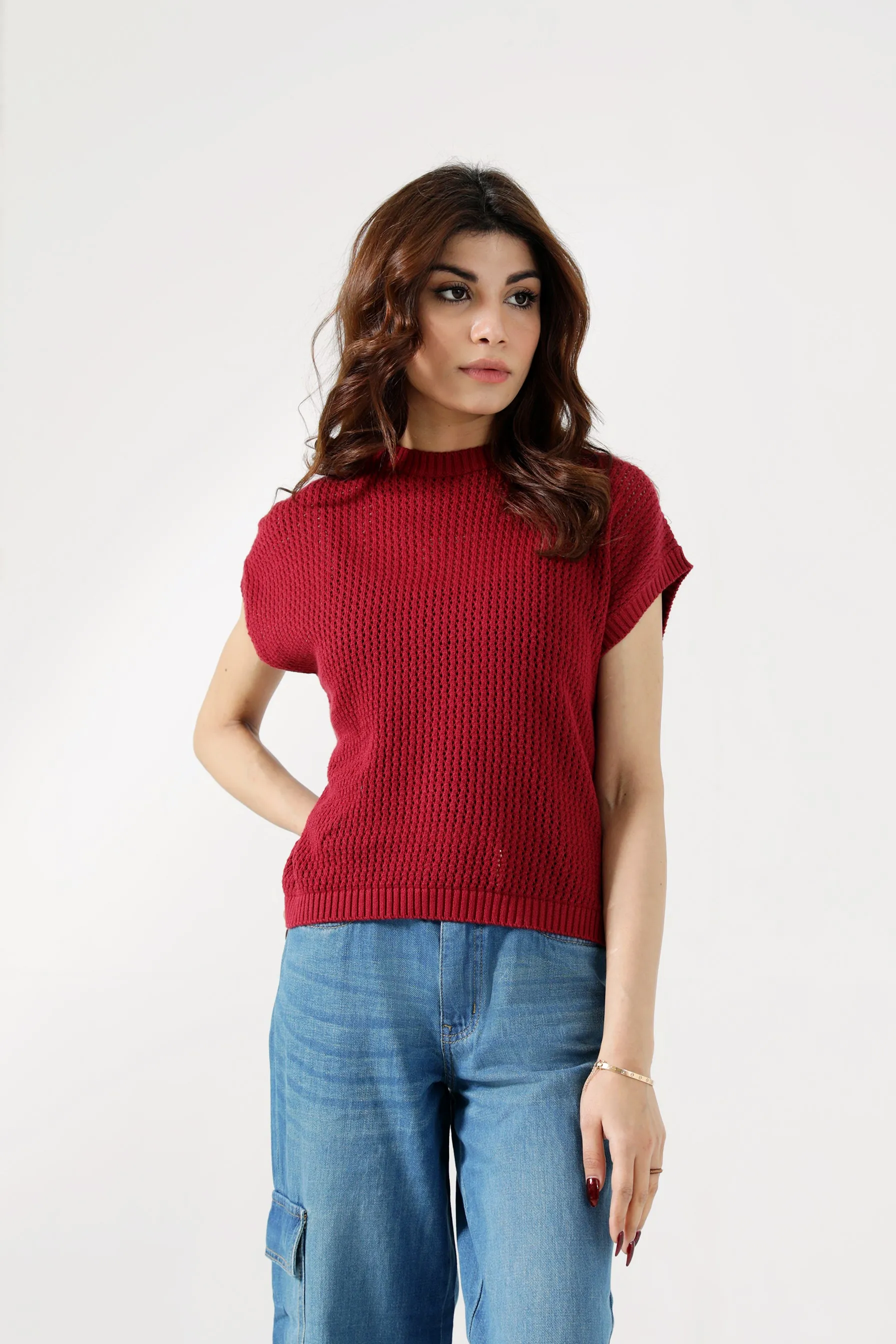 QuickFabric Recovery Bamboo Fiber Blend CROCHET KNIT TOP