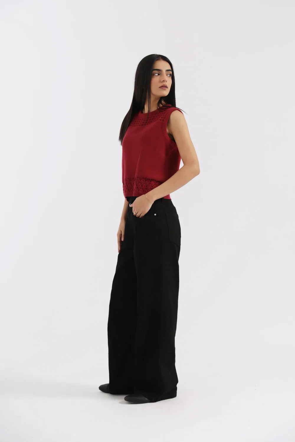 Wardrobe Classic CROCHET KNIT VEST