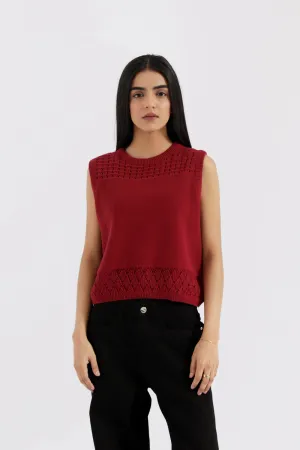 CROCHET KNIT VEST Smooth zipper closure EcoConscious Production