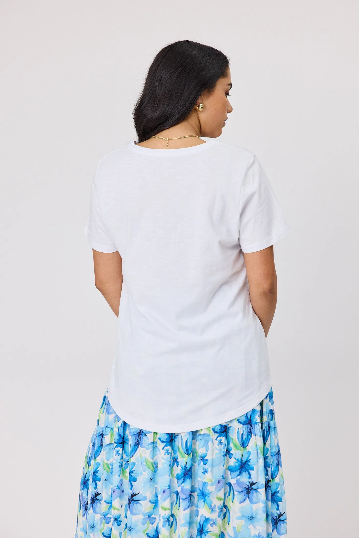 Sunday Boho Bella Printed Tee White Vibrant Prints