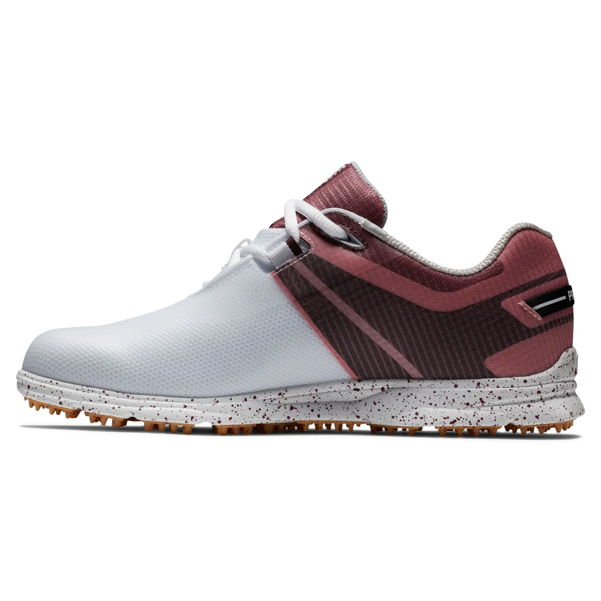 Adaptive Motion FootJoy Women's ProSL Sport Golf Shoes- White/Burgundy