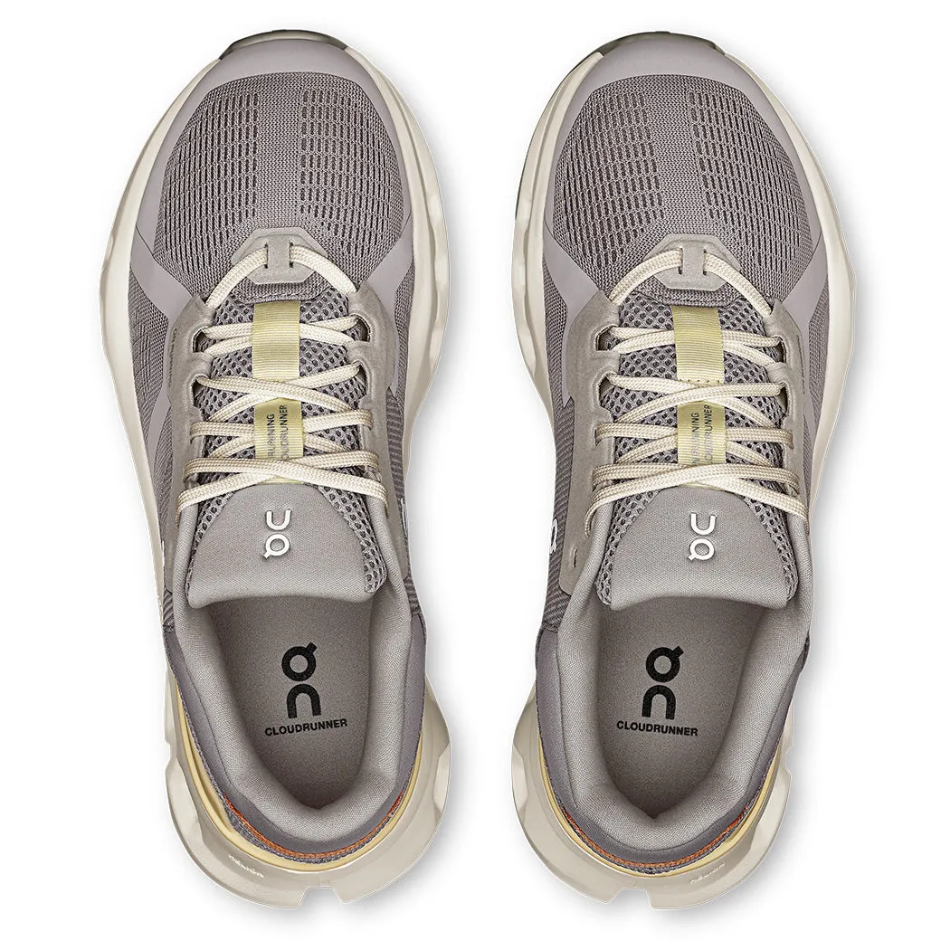 Womens On Running Cloudrunner 2 in Lilac/Ivory Torsional Rigidity Enhancer