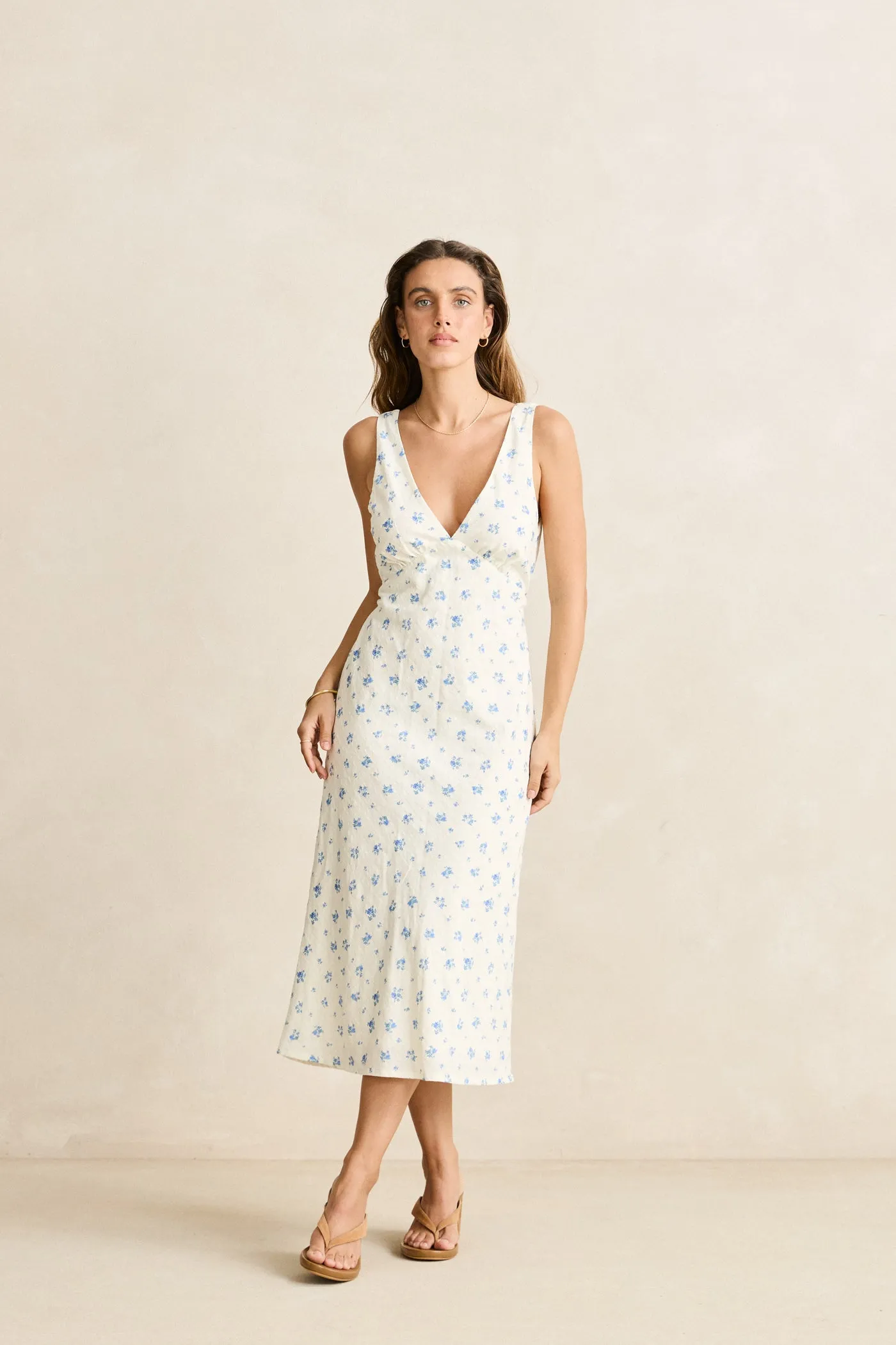 Dahlia Bias Cut Dress  Sky Summer Friendly