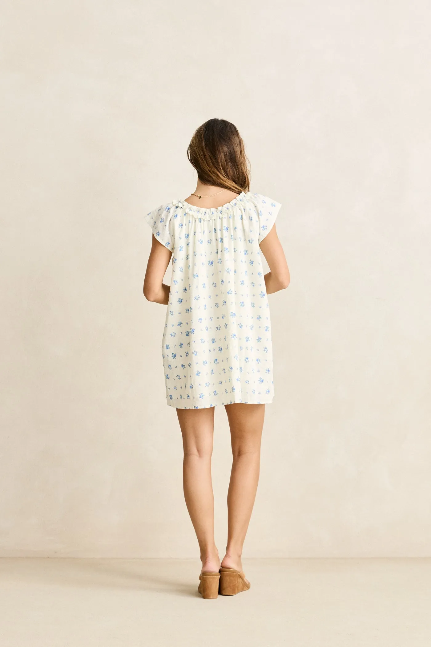 Comfort Layer Wear Dahlia Frill Dress  Sky