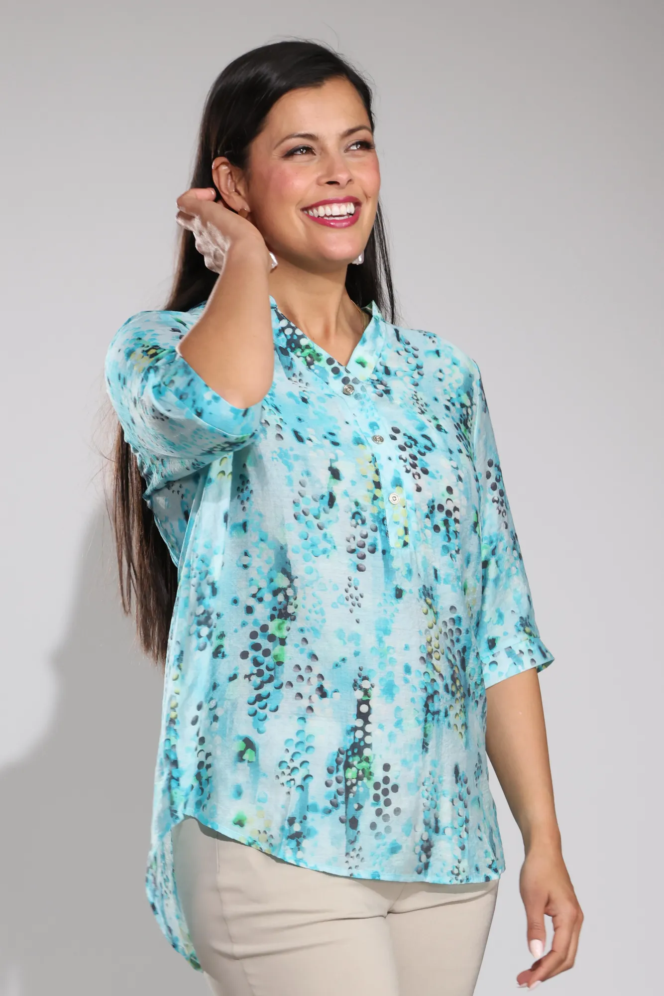Weekend Comfort Light Casual Wear Blouse | BLUE | 0023C1