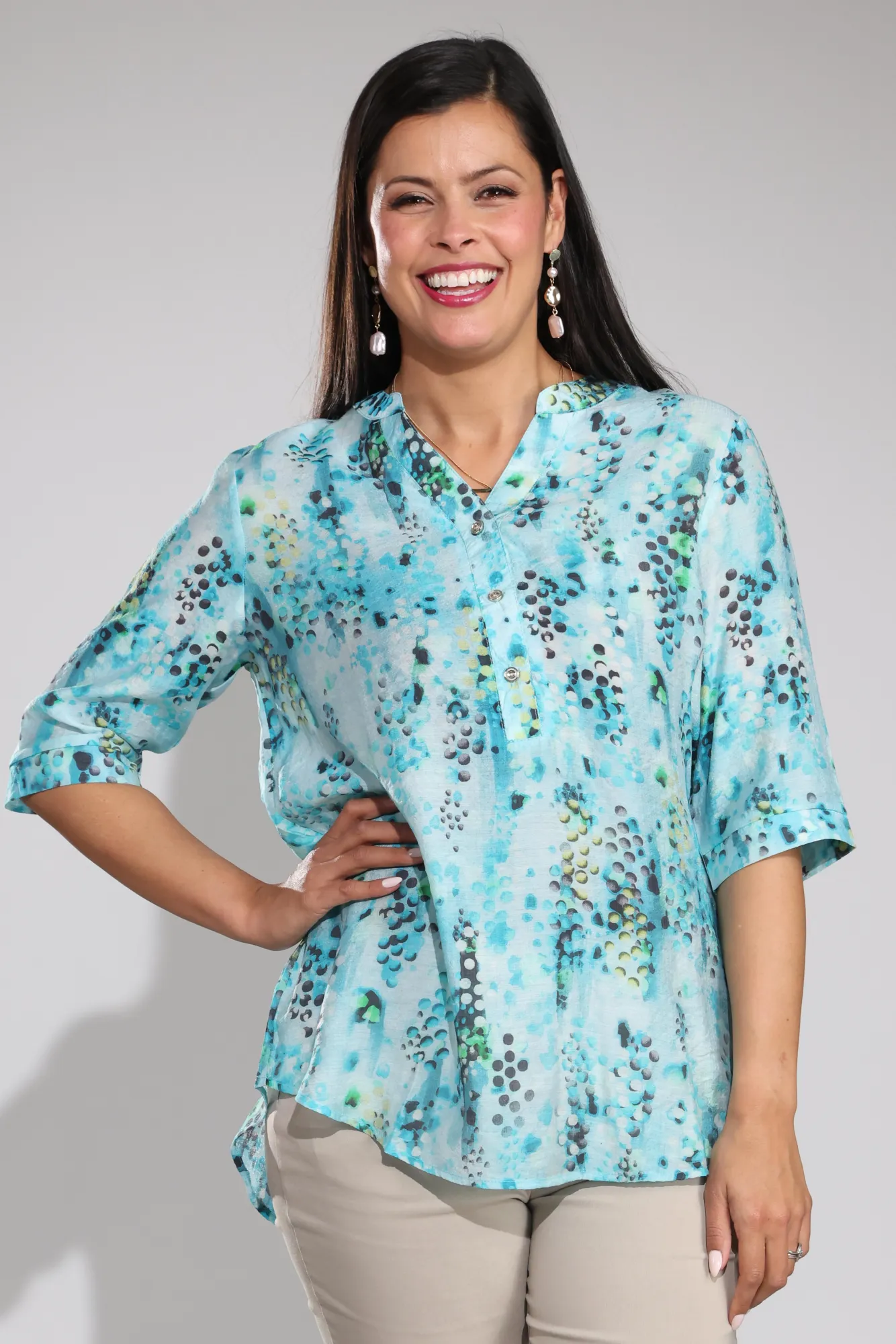 Blouse | BLUE | 0023C1 Quality Comfort Flex Fit