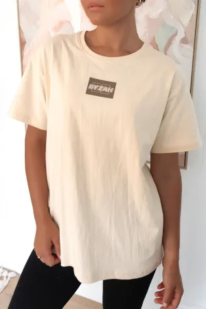 Asher Logo Tee Beige Unisex style