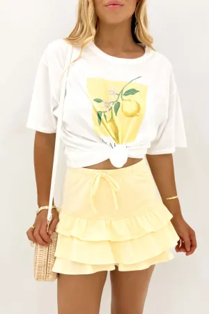 Modern Tones Reinforced Hemline Nola Mini Skirt Yellow