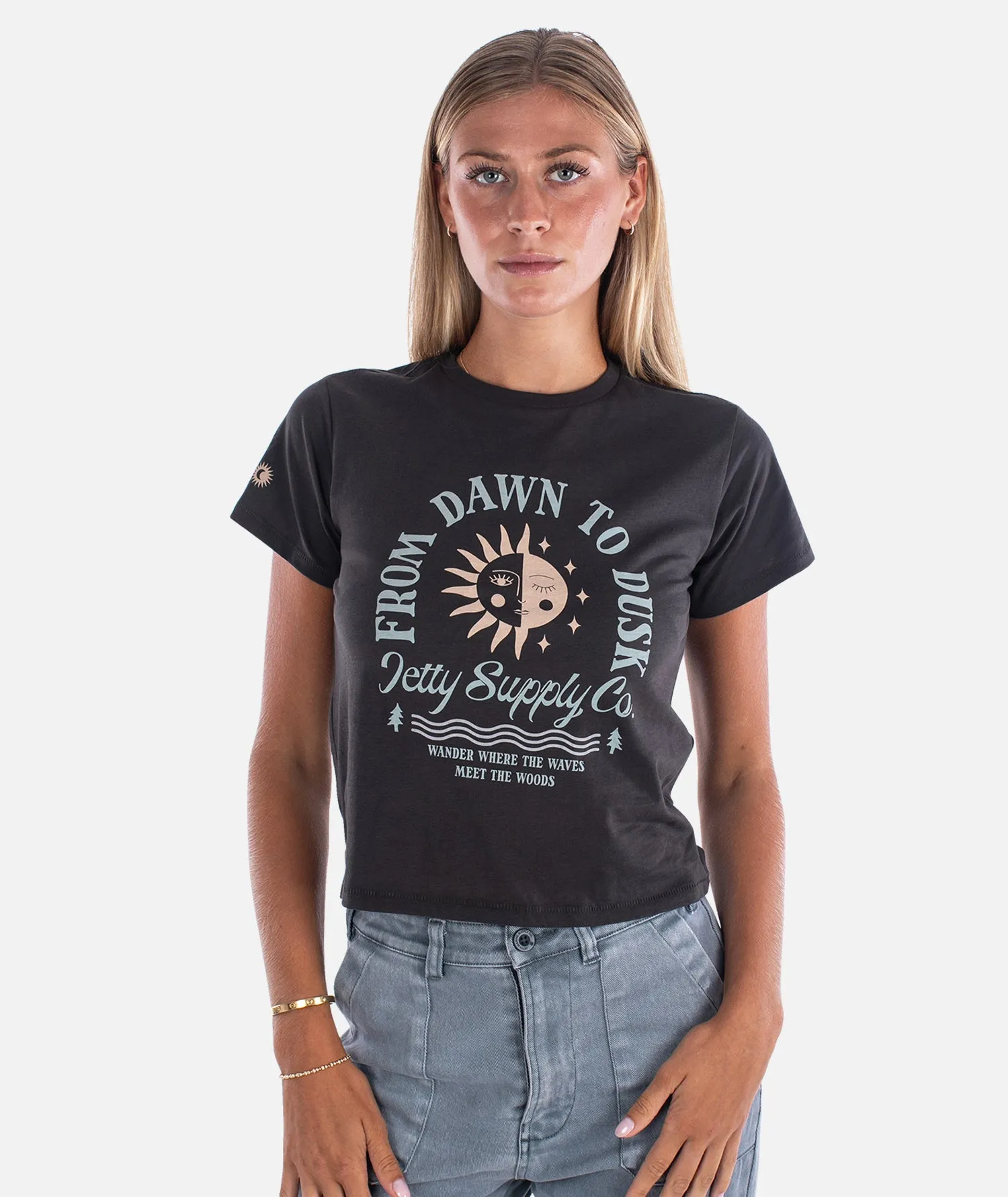 Dawn to Dusk Tee - Black Cozy Touch Seam Free Back
