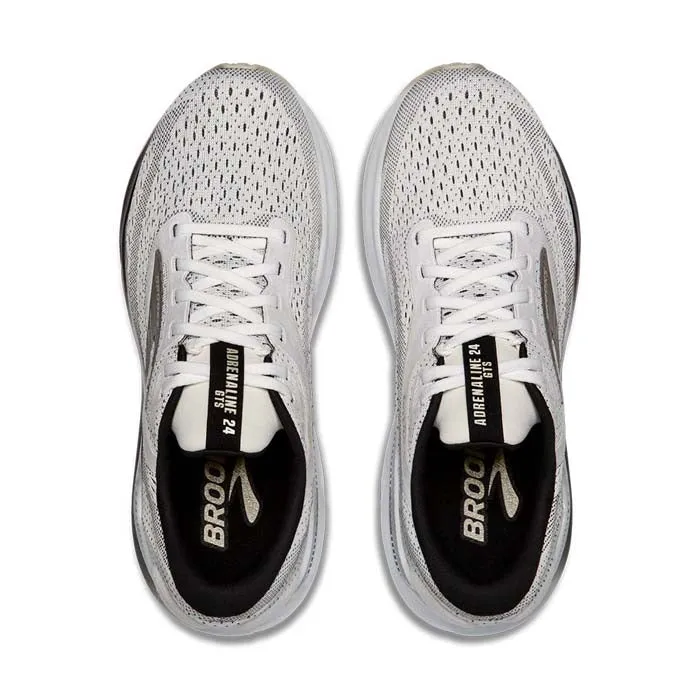 Womens Brooks Running Adrenaline GTS 24 in White / Black / Pelican Bounce Response Engine