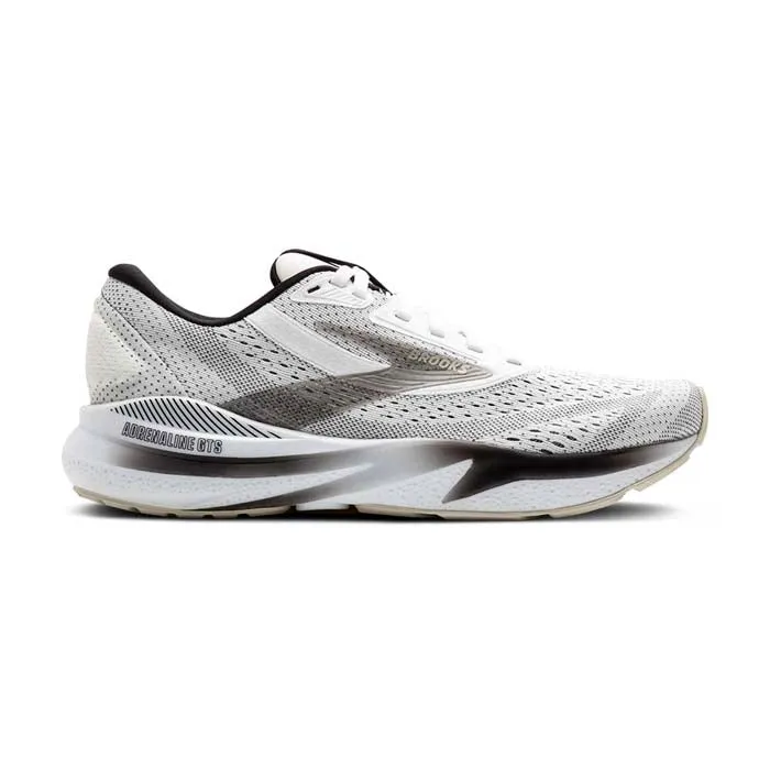 non - branded long - distance endurance Womens Brooks Running Adrenaline GTS 24 in White / Black / Pelican