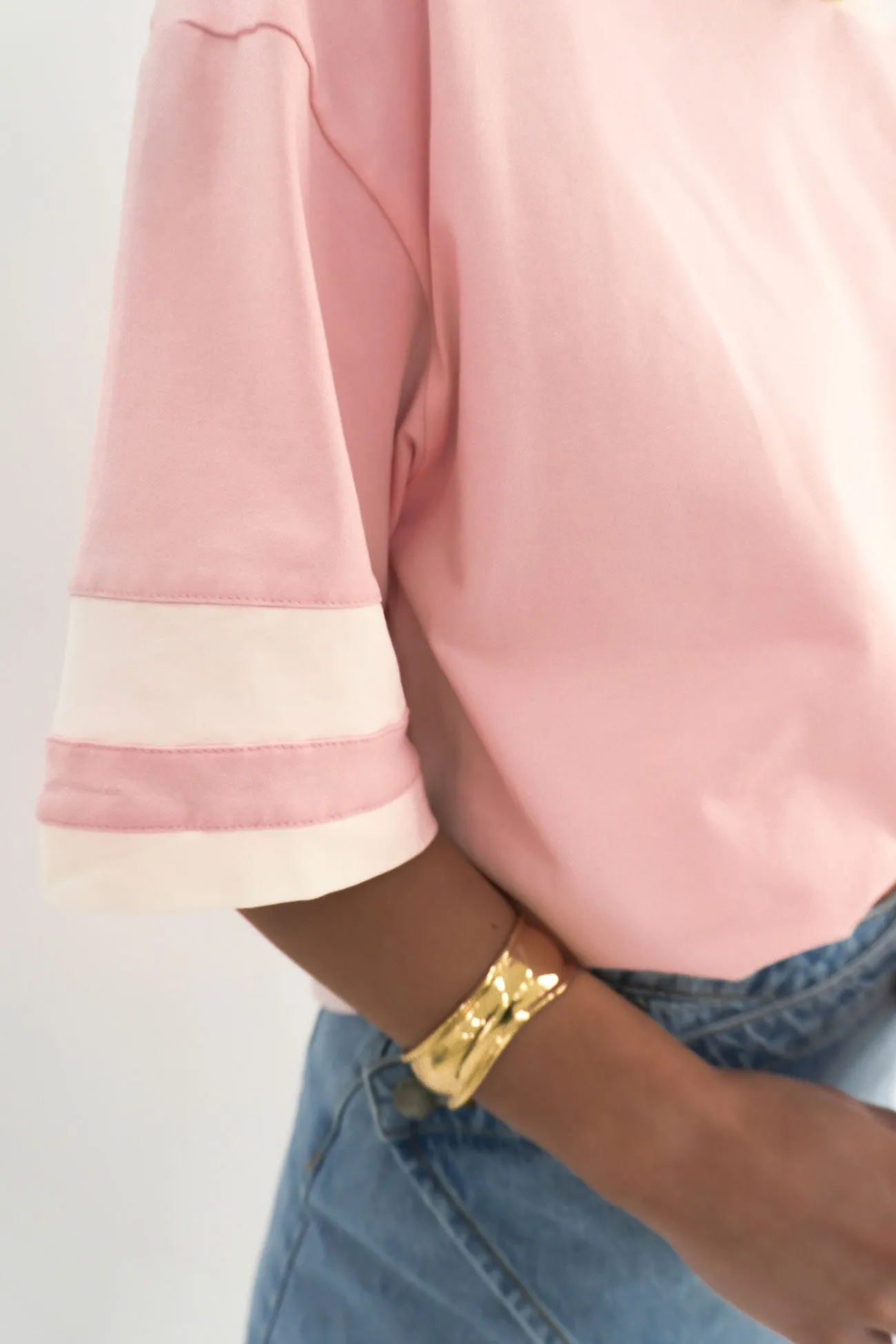 Della Tee Pink White Sport Flex