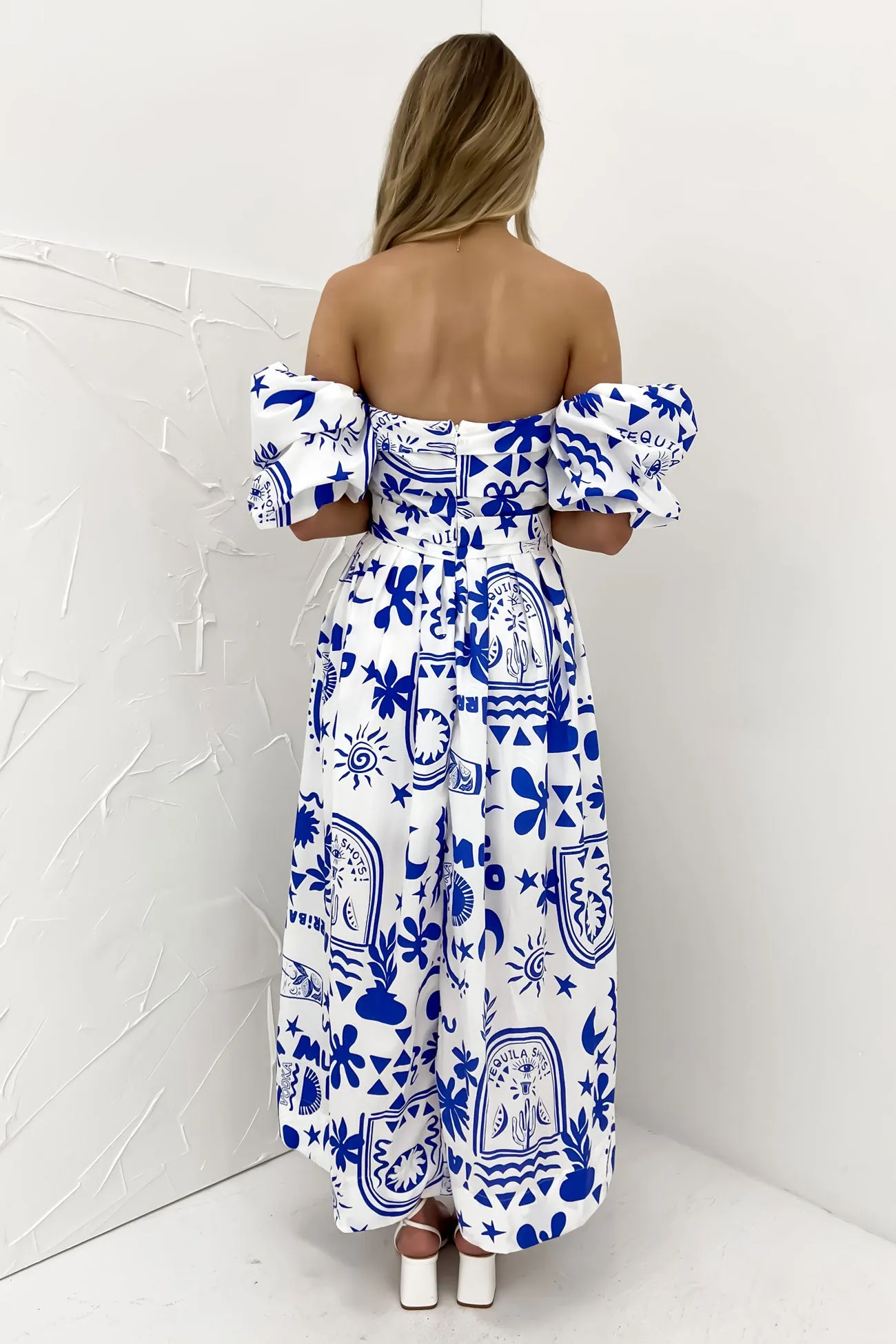 Polite Vibe Dempsey Midi Dress Blue Paradise