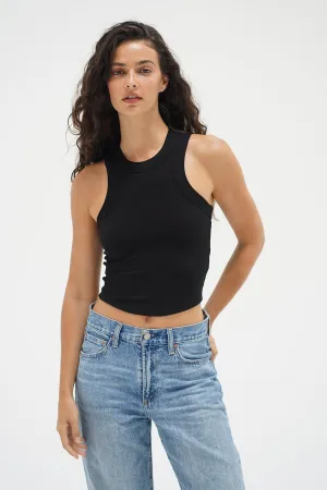 Detra Ribbed Tank - Black Sustainable Wear