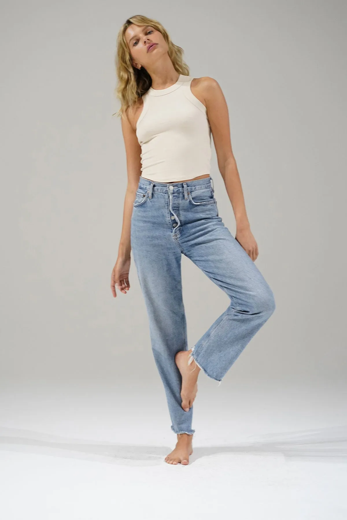 Detra Ribbed Tank - Bone Utility Jacket