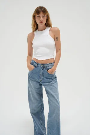 Ethical Mode LowMaintenanceFabric Detra Ribbed Tank - White