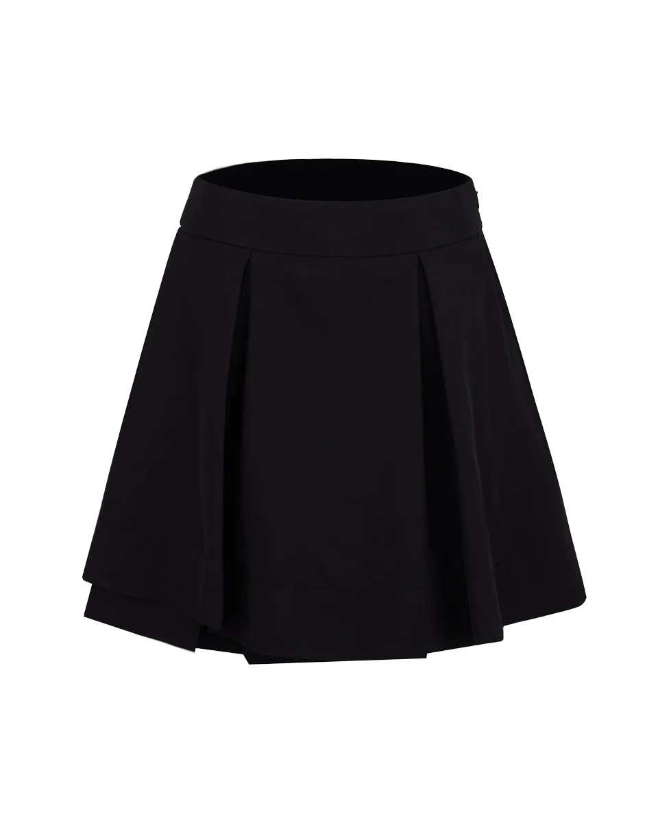 Day To Night double layer flared skirt - Black