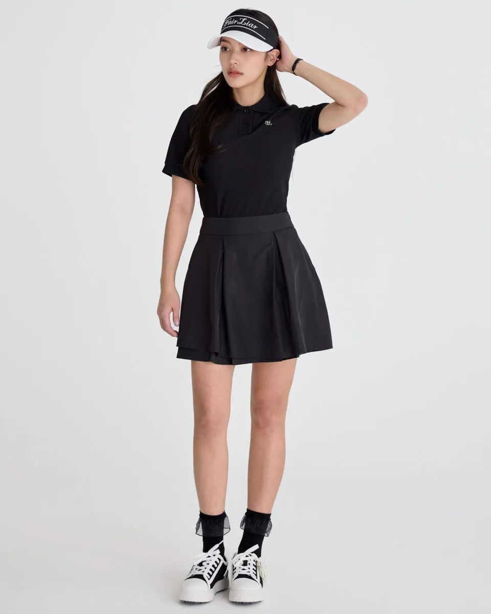 double layer flared skirt - Black Soft Aesthetic Classic Choice