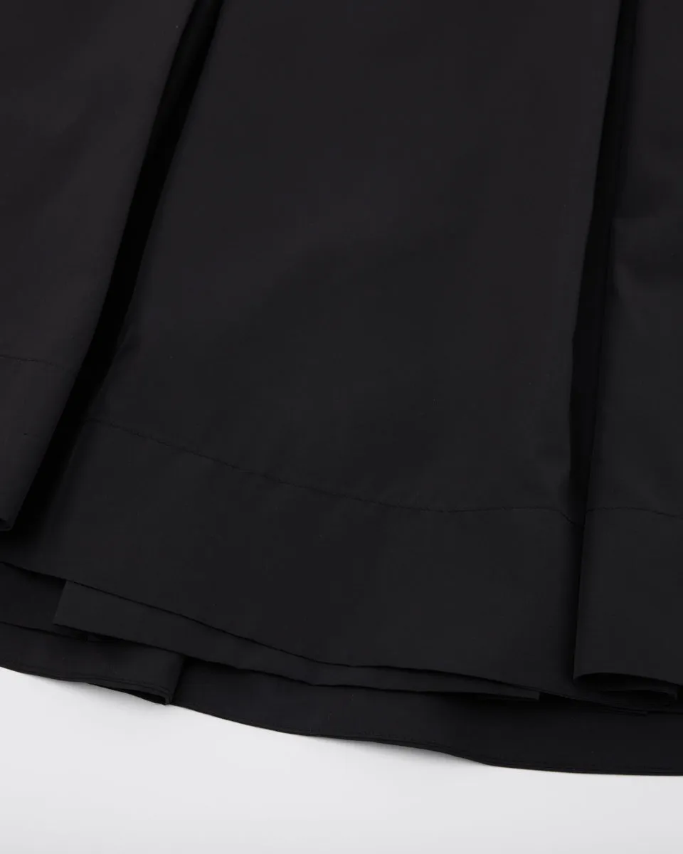 double layer flared skirt - Black Double Layer Construction Weighted Hem