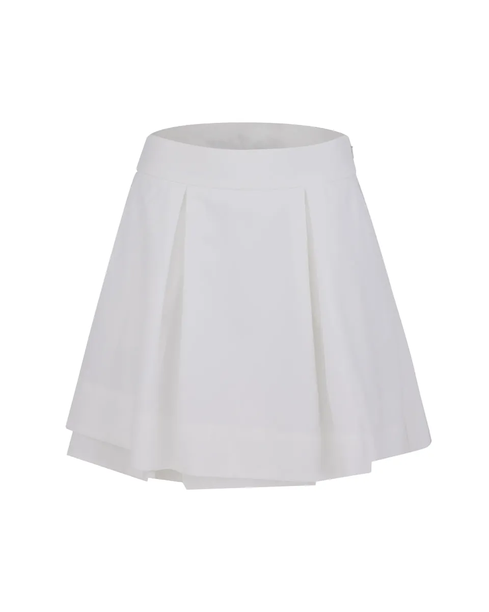 Everyday Vibe double layer flared skirt - White