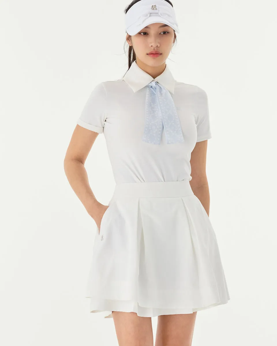 Comfort Innovation double layer flared skirt - White