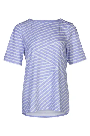 Rugged shoes ThermalRegulating Fabric Boat neck Top | Lilac ZigZag | 6141A1