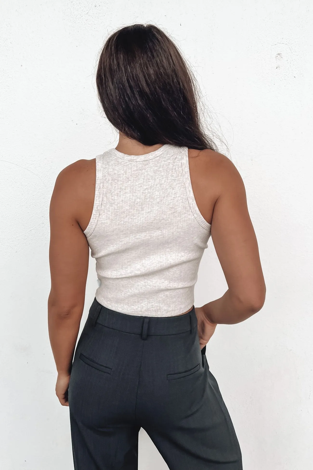 Zah Core Rib Tank Oat Clean Cut