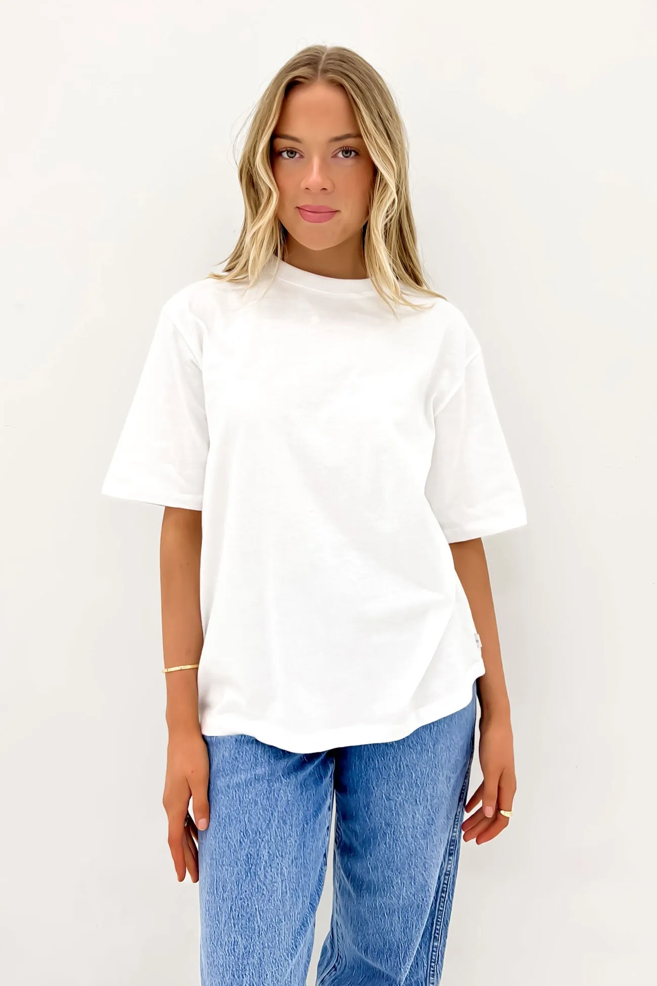 Basic Oversized Tee White Customer Favorite
