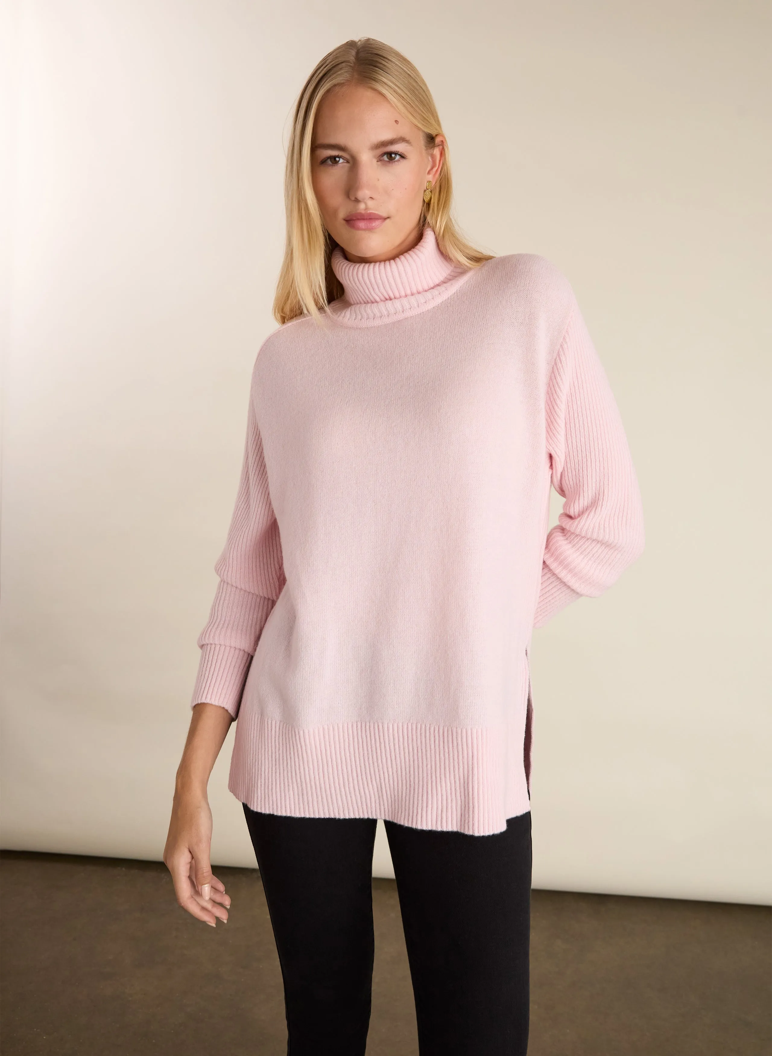 Breathable Openwork Knit Malin Wool Blend Turtleneck Jumper