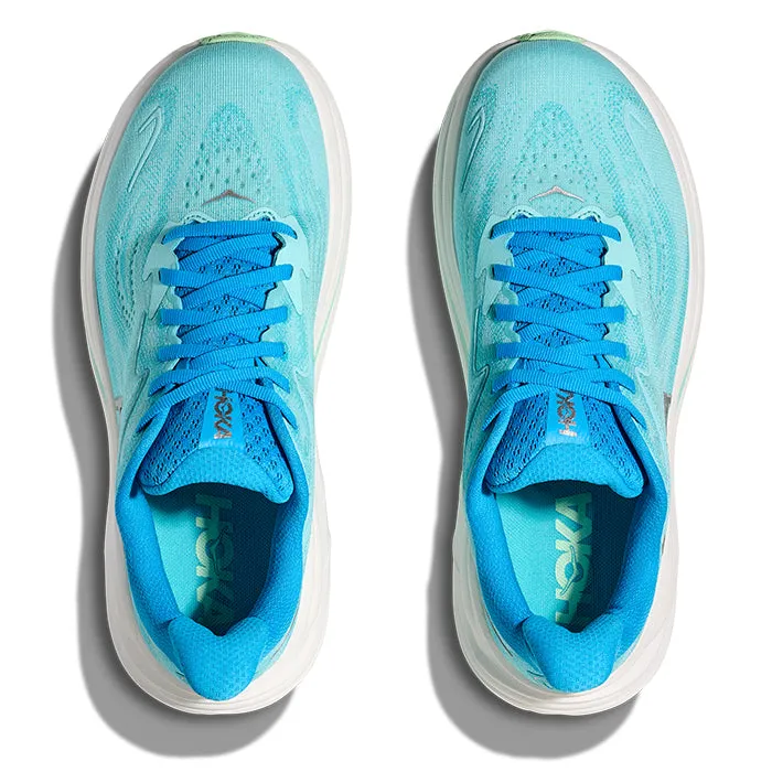 City Run running for a way to stay happy Womens Hoka Clifton 10 in Skyward Blue/Cielo Blue