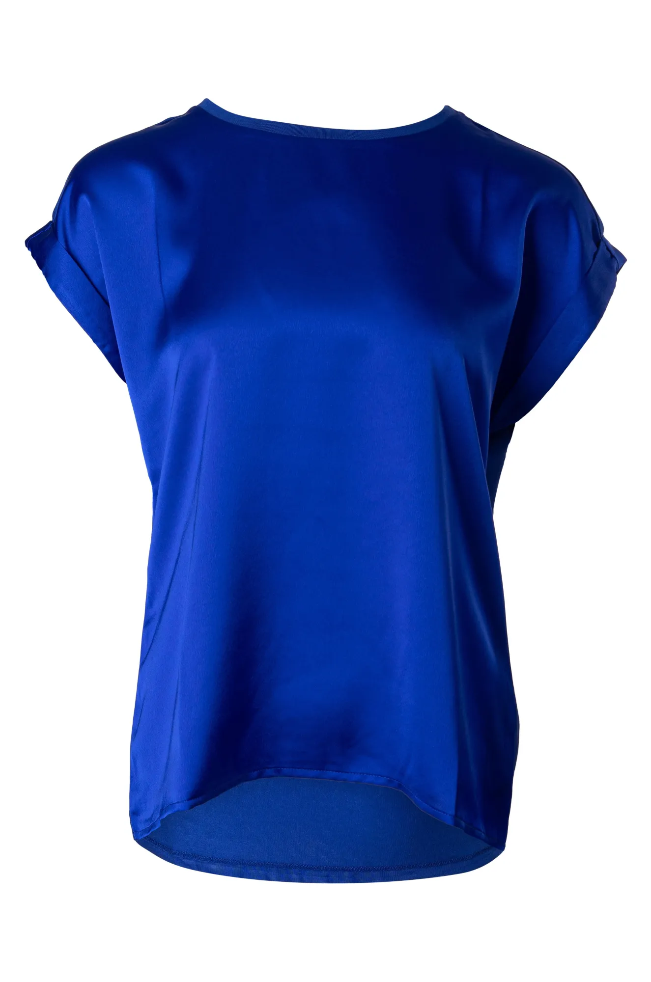 Satin Mix Top with knit back | ROYAL | 4512A1 Chic Fit