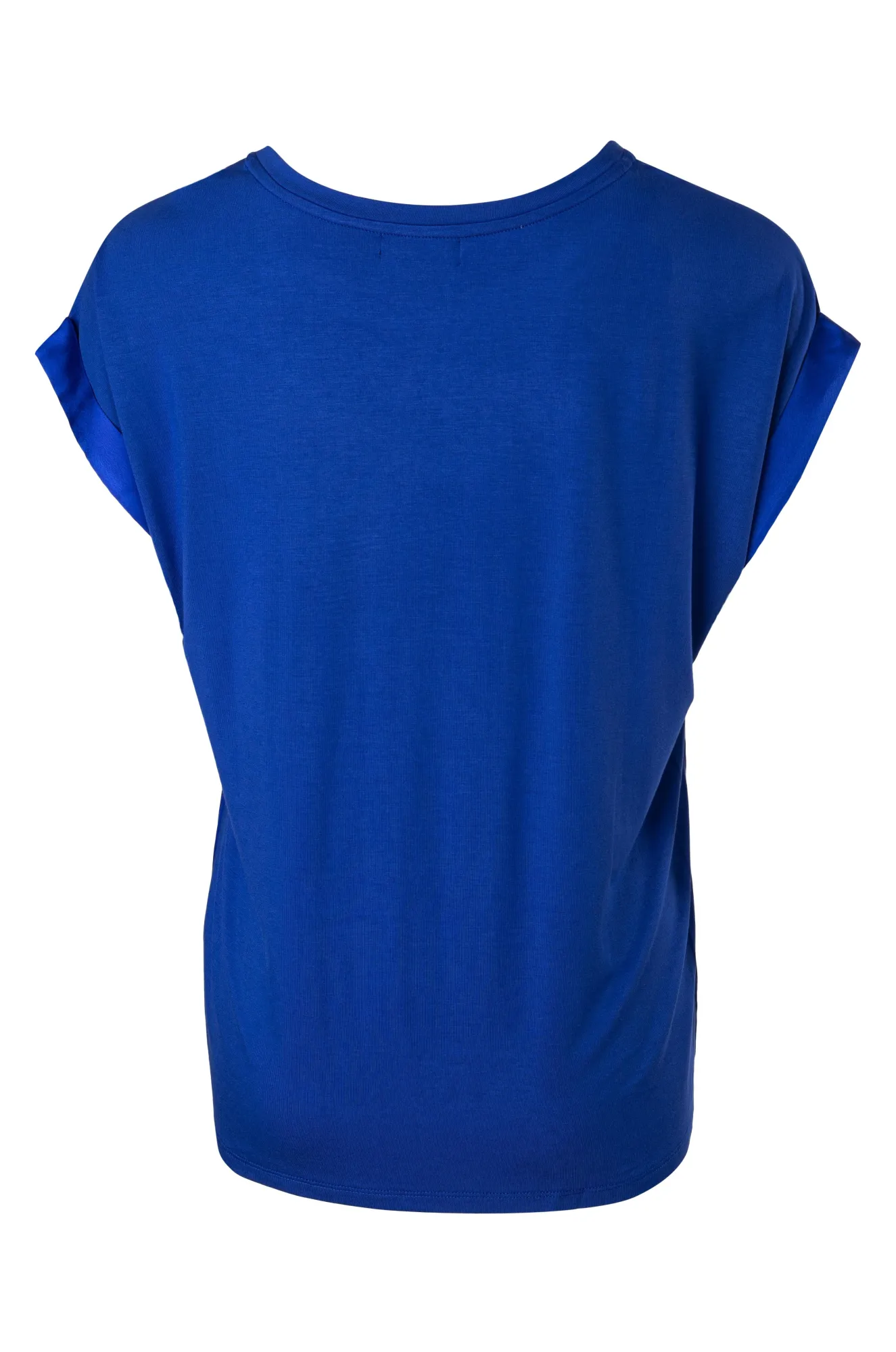 Satin Mix Top with knit back | ROYAL | 4512A1 CompressiveFitFabric