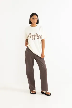 Vintage Island Tee Vintage Brown Neutral Color Timeless Top