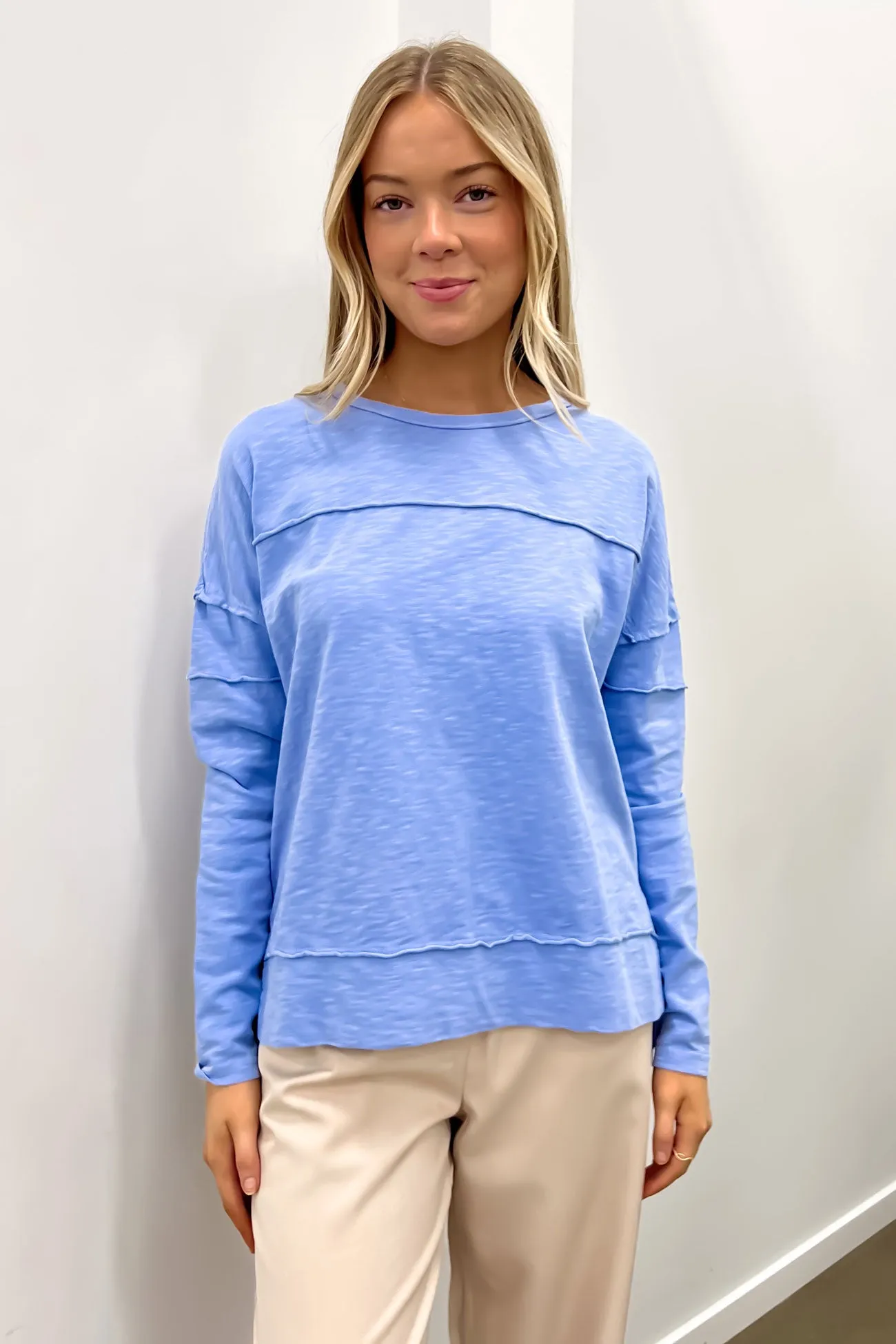 AntiStatic Treatment Jayne Throw On Top Light Blue