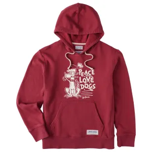 Women's Max Peace Love Dogs Simply True Fleece Hoodie Mesh Lining