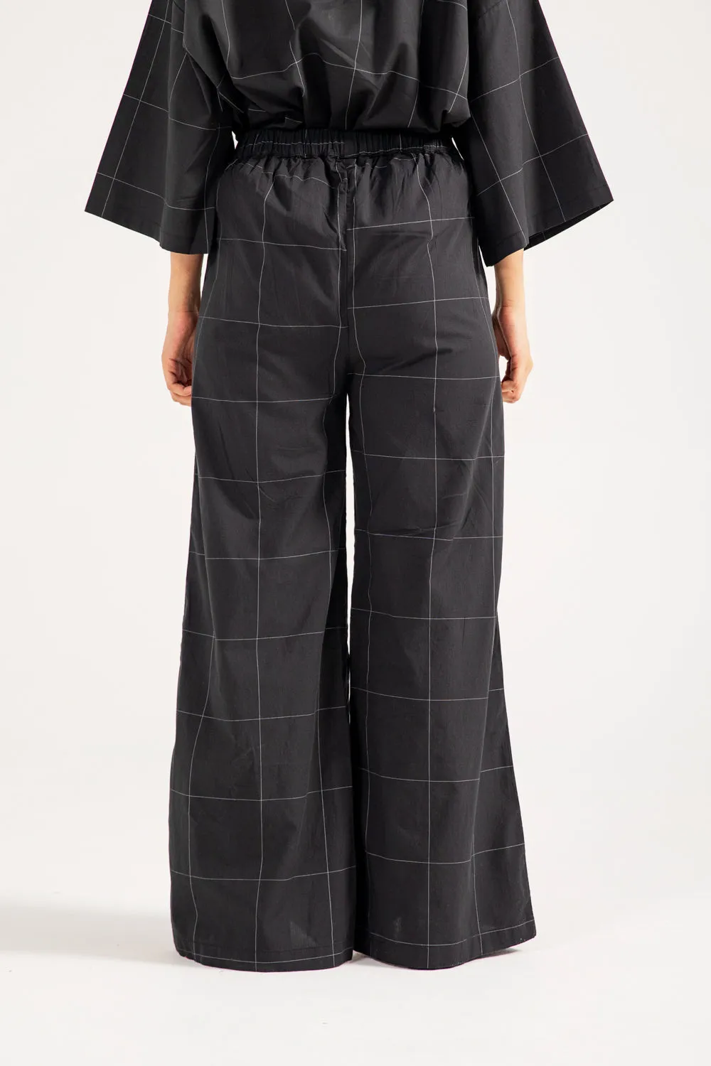 QuickDryTechnology Snug Waist CHECKERED WIDE LEG TROUSERS