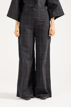 FlexibleKneePanels All Day Use CHECKERED WIDE LEG TROUSERS