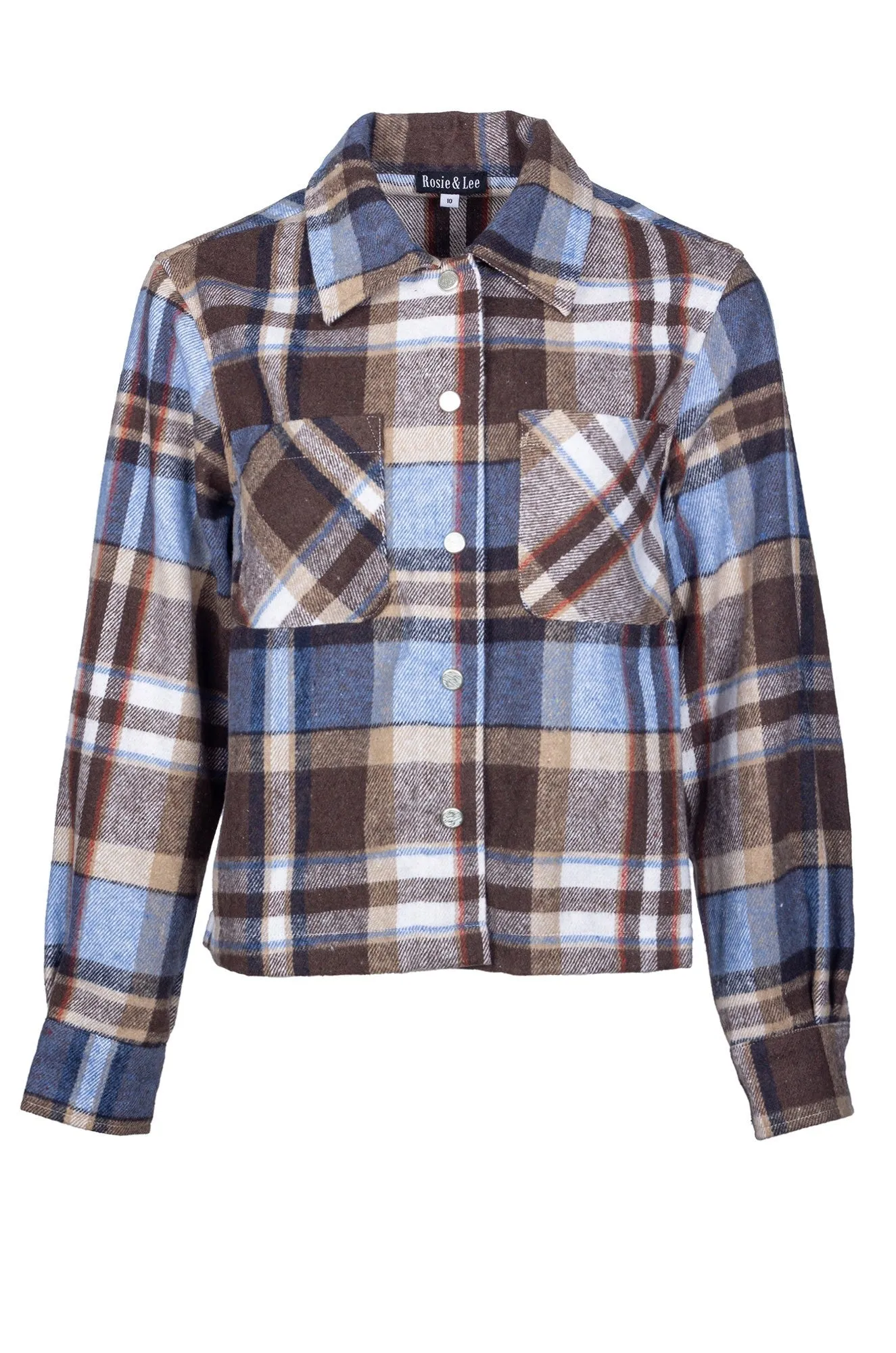 FoldableStorageCapability Cozy Texture Brushed Checks Jacket | Sky Mocha Check | 6031B1